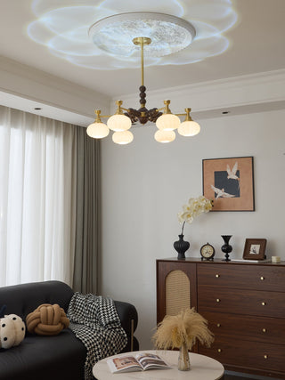 Avdorira Lustre Vintage Élégant en Laiton et Bois