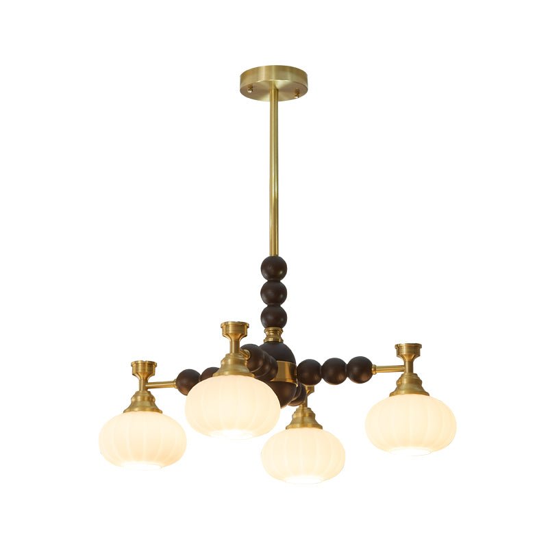 Linios Lustre Vintage Élégant en Laiton et Bois