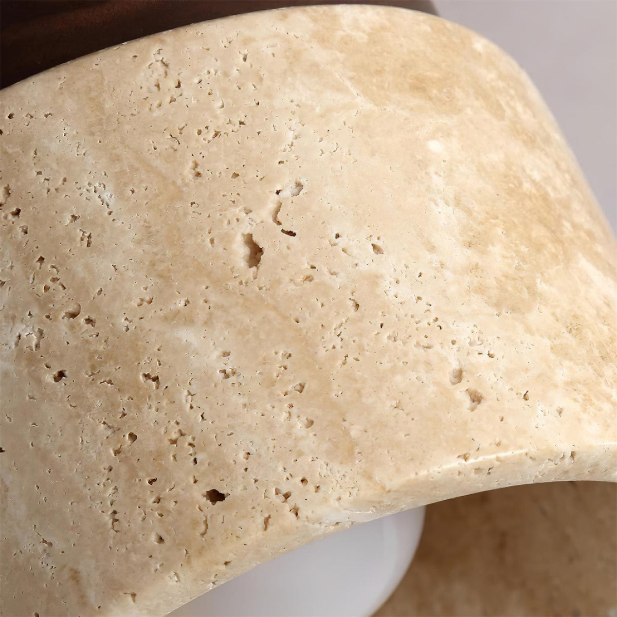 Lysaen Stone Travertine Ceiling Light-Neutral Decor