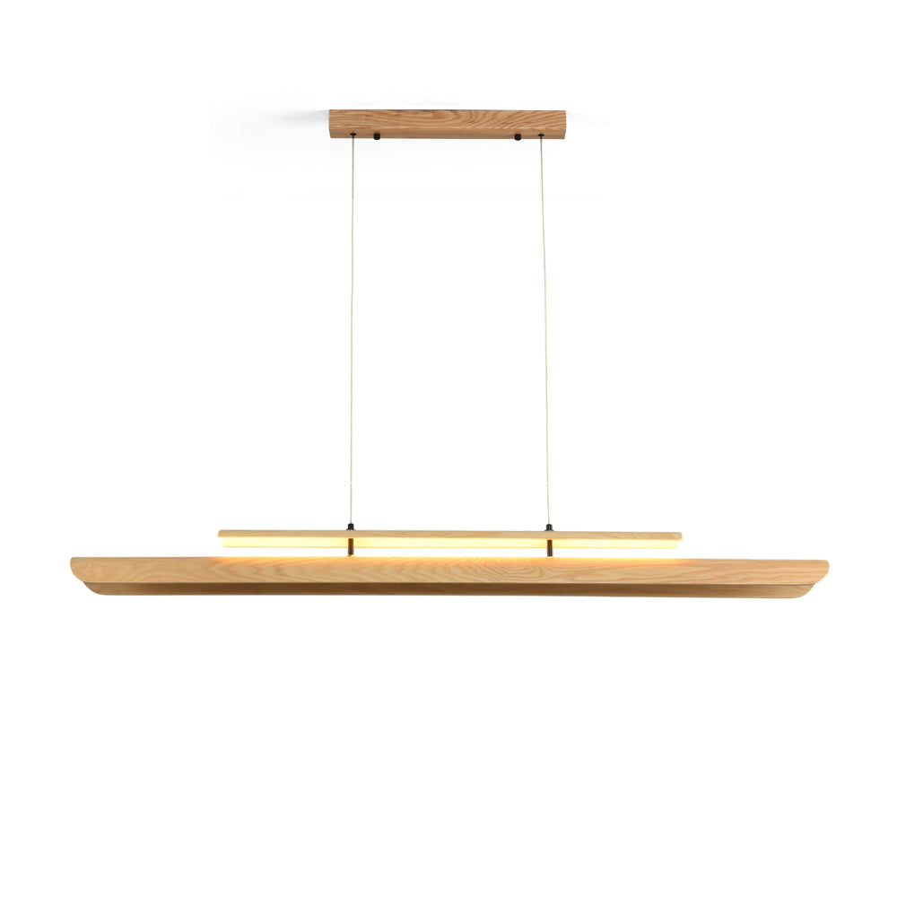 The Sora Linear Chandelier as a statement piece in an entryway.