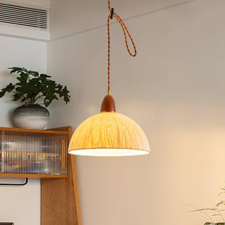 Vellara Papier & Bois Pendentif Lampe