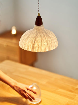 Vellara Papier & Bois Pendentif Lampe
