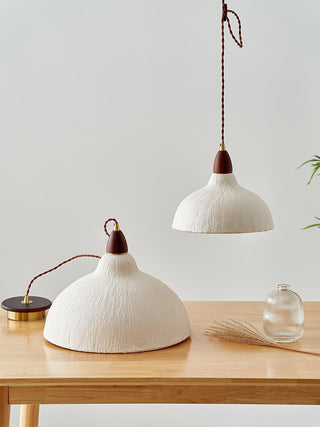 Vellara Papier & Bois Pendentif Lampe