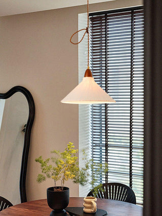 Vellara Papier & Bois Pendentif Lampe