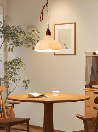 Vellara Papier & Bois Pendentif Lampe