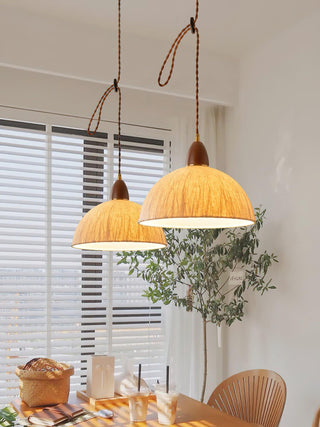 Vellara Papier & Bois Pendentif Lampe