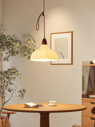 Vellara Papier & Bois Pendentif Lampe