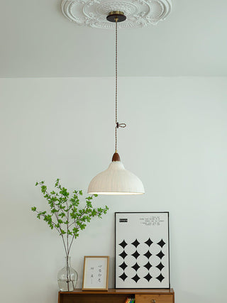 Vellara Papier & Bois Pendentif Lampe