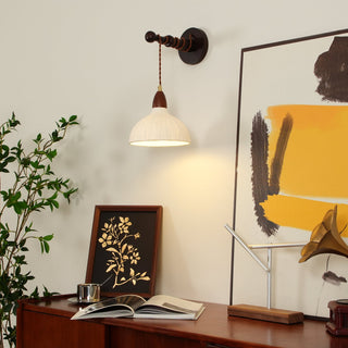 Vitheos Applique Murale en Bois Noyer Naturel Élégante