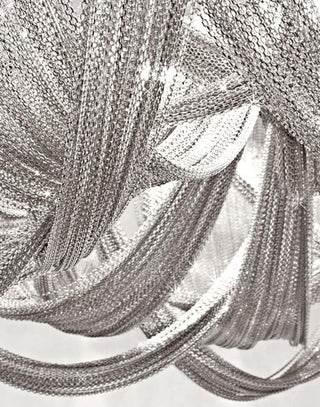 Lustra Plafonnier Frange Chaîne Cadre Nickel