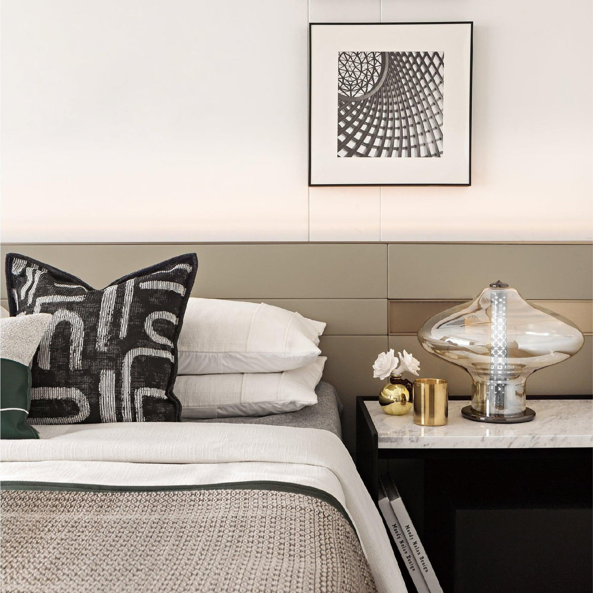Anthony Lampe de Table en Verre Moderne