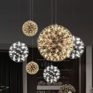 Silver Spark Ball Pendant Light-Neutral Decor