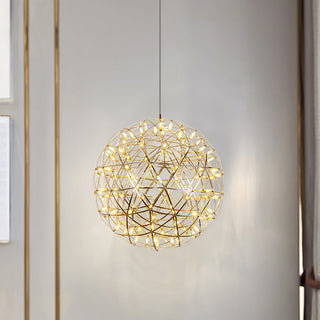 Silver Spark Ball Pendant Light-Neutral Decor