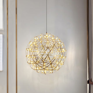 Silver Spark Ball Pendant Light-Neutral Decor