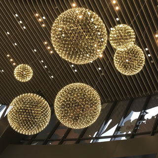 Silver Spark Ball Pendant Light-Neutral Decor