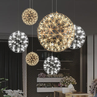 Silver Spark Ball Pendant Light-Neutral Decor