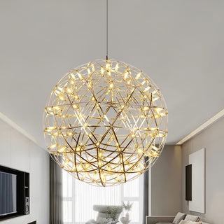 Silver Spark Ball Pendant Light-Neutral Decor