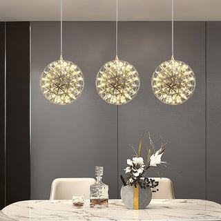 Silver Spark Ball Pendant Light-Neutral Decor