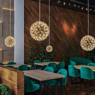Silver Spark Ball Pendant Light-Neutral Decor