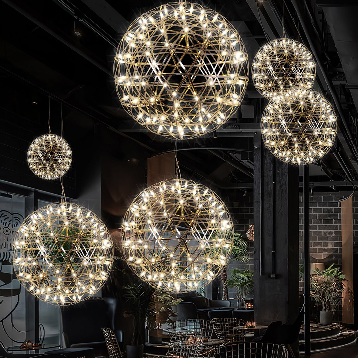 Silver Spark Ball Pendant Light-Neutral Decor