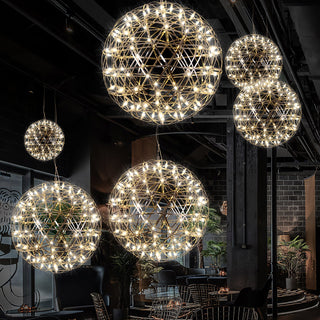 Silver Spark Ball Pendant Light-Neutral Decor
