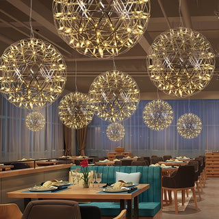 Silver Spark Ball Pendant Light-Neutral Decor