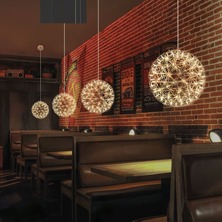 Silver Spark Ball Pendant Light-Neutral Decor