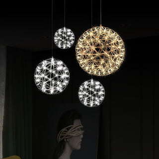 Silver Spark Ball Pendant Light-Neutral Decor