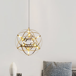 Gold Spark Ball Pendant Light-Neutral Decor