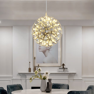 Silver Spark Ball Pendant Light-Neutral Decor