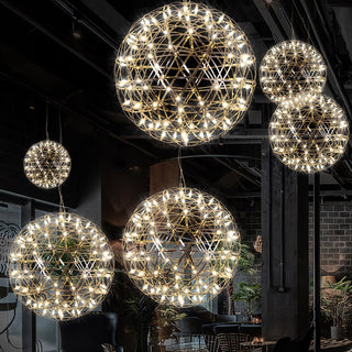 Silver Spark Ball Pendant Light-Neutral Decor