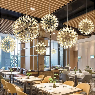 Silver Spark Ball Pendant Light-Neutral Decor