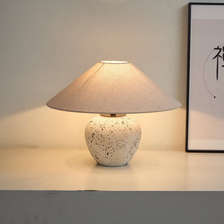 Speckled Ceramic Jar Table Lamp-Neutral Decor