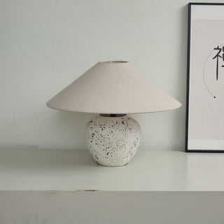 Speckled Ceramic Jar Table Lamp-Neutral Decor