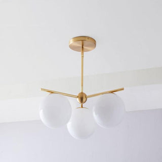Lustra Lustre Sphère & Tige Moderne Or LED