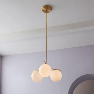 Lustra Lustre Sphère & Tige Moderne Or LED