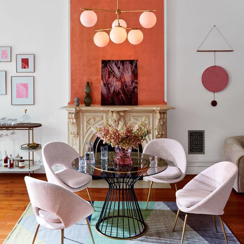 Celine Lustre Sphère & Tige Moderne Or LED