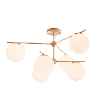 Lustra Lustre Sphère & Tige Moderne Or LED