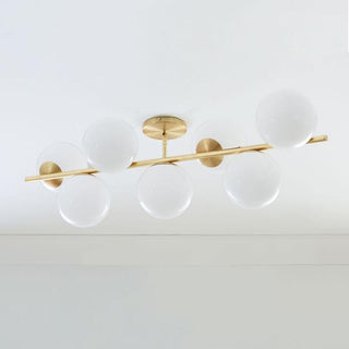 Lustra Lustre Sphère & Tige Moderne Or LED