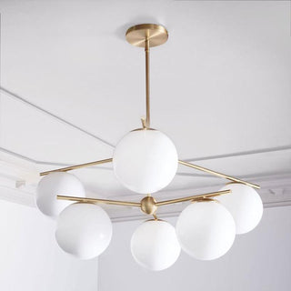 Lustra Lustre Sphère & Tige Moderne Or LED