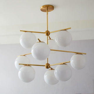 Lustra Lustre Sphère & Tige Moderne Or LED