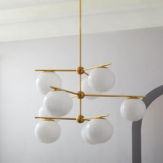 Lustra Lustre Sphère & Tige Moderne Or LED