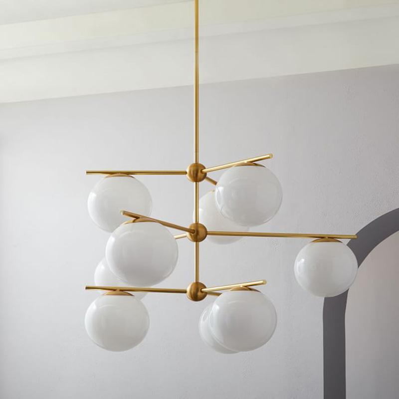 Celine Lustre Sphère & Tige Moderne Or LED