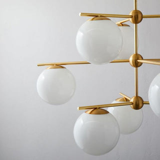 Lustra Lustre Sphère & Tige Moderne Or LED