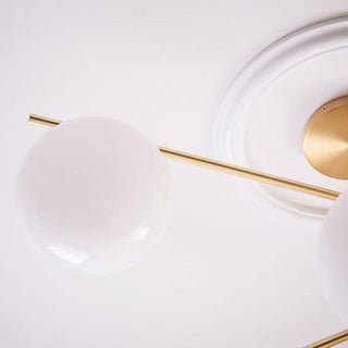 Lustra Lustre Sphère & Tige Moderne Or LED