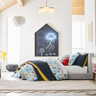 Lustra Lustre Sphère & Tige Moderne Or LED