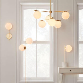 Lustra Lustre Sphère & Tige Moderne Or LED