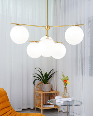 Lustra Lustre Sphère & Tige Moderne Or LED