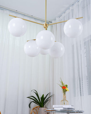 Lustra Lustre Sphère & Tige Moderne Or LED
