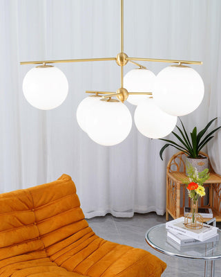Lustra Lustre Sphère & Tige Moderne Or LED